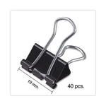 Binder Clips with Storage Tub, Small, Black/Silver, 40/Pack