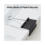 Binder Clips with Storage Tub, Large, Black/Silver, 12/Pack