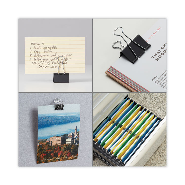 Binder Clip Zip-Seal Bag Value Pack, Medium, Black/Silver, 36/Pack