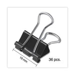 Binder Clips Value Pack, Small, Black/Silver, 36/Box