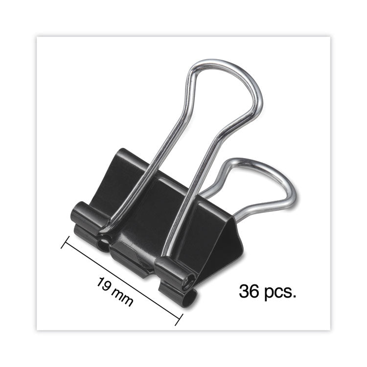Binder Clips Value Pack, Small, Black/Silver, 36/Box