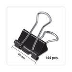 Binder Clip Zip-Seal Bag Value Pack, Small, Black/Silver, 144/Pack