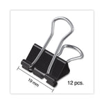 Binder Clips, Small, Black/Silver, 12/Box