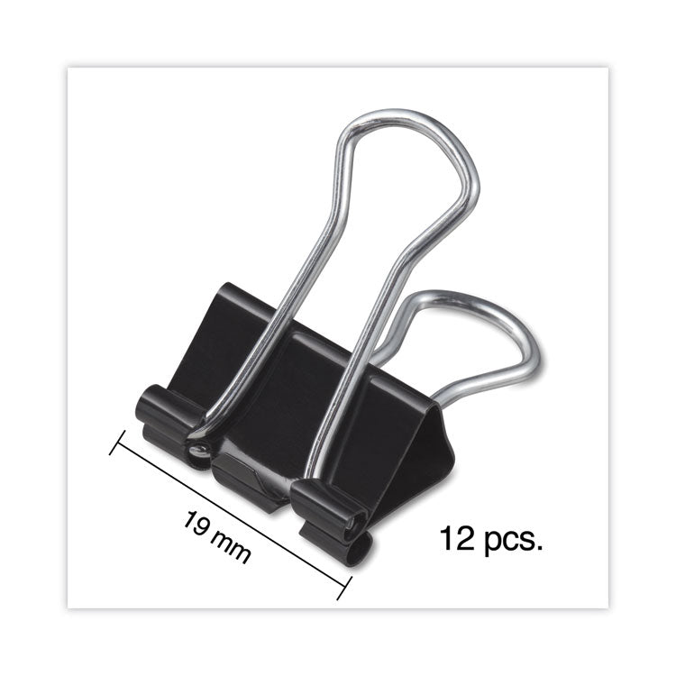 Binder Clips, Small, Black/Silver, 12/Box