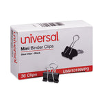 Binder Clip Value Pack, Mini, Black/Silver, 36/Box