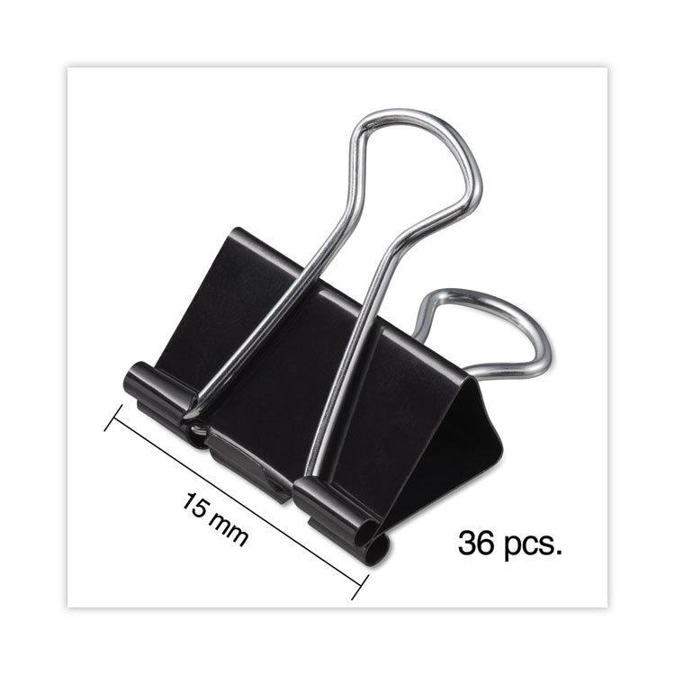 Binder Clip Value Pack, Mini, Black/Silver, 36/Box