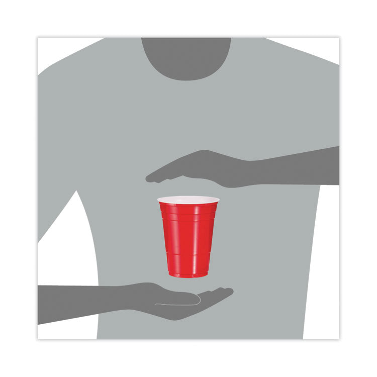 SOLO Party Plastic Cold Drink Cups, 16 oz, Red, 50/Bag, 20 Bags/Carton