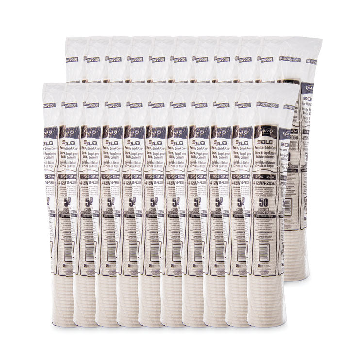 Single-Sided Poly Paper Hot Cups, 12 Oz, White, 50/bag, 20 Bags/carton