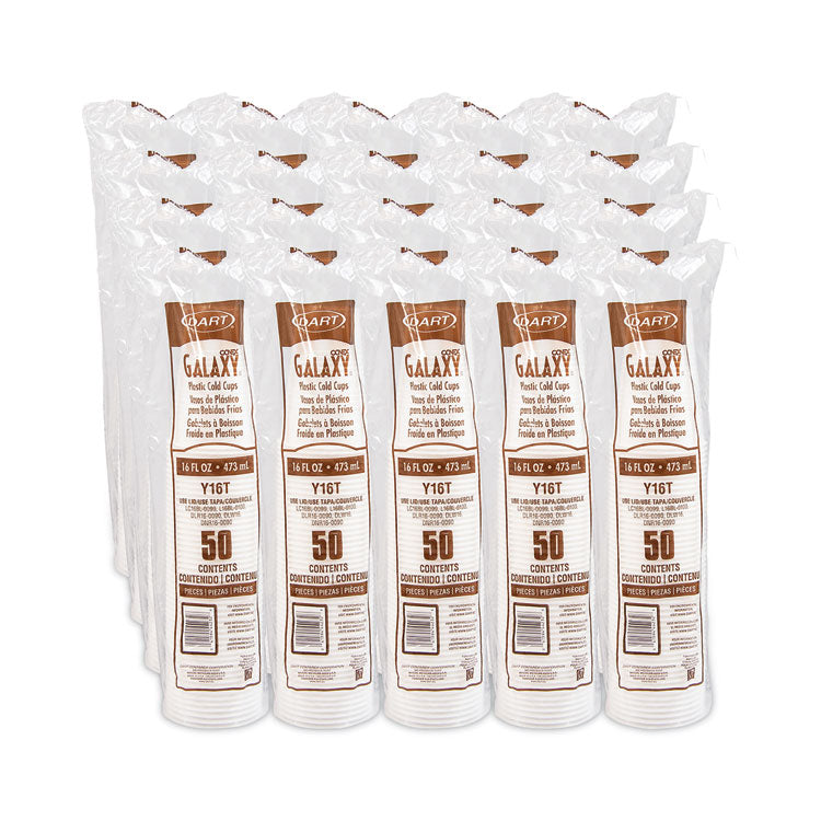 High-Impact Polystyrene Cold Cups, 16 oz, Plastic, Translucent, 50/Pack