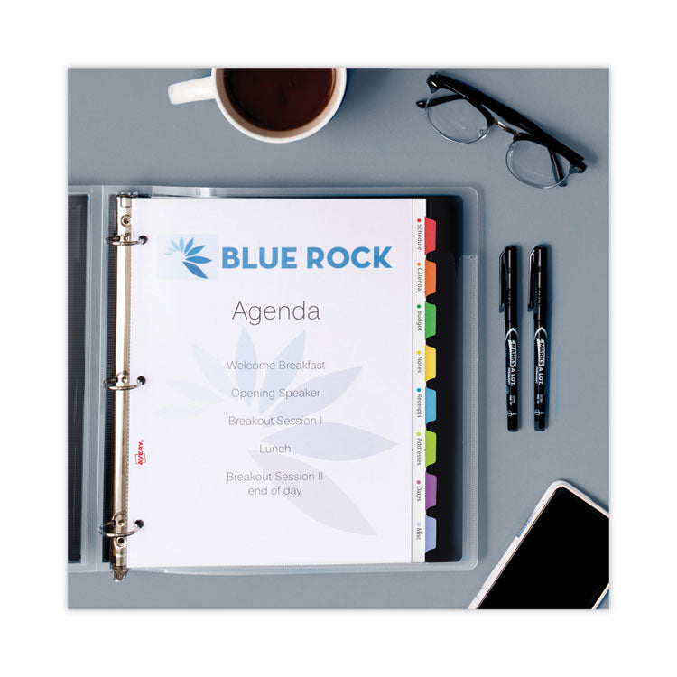 Clear Easy View Plastic Dividers With Multicolored Tabs And Sheet Protector, 8-Tab, 11 X 8.5, Clear, 1 Set