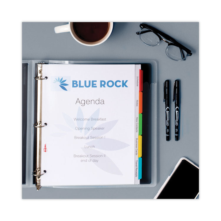 Clear Easy View Plastic Dividers With Multicolored Tabs And Sheet Protector, 5-Tab, 11 X 8.5, Clear, 1 Set