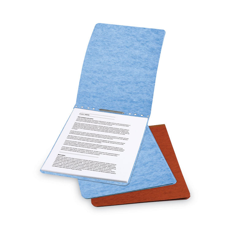 Presstex Report Cover With Tyvek Reinforced Hinge, Top Bound, Two-Piece Prong Fastener, 2" Capacity, 8.5 X 14, Light Blue