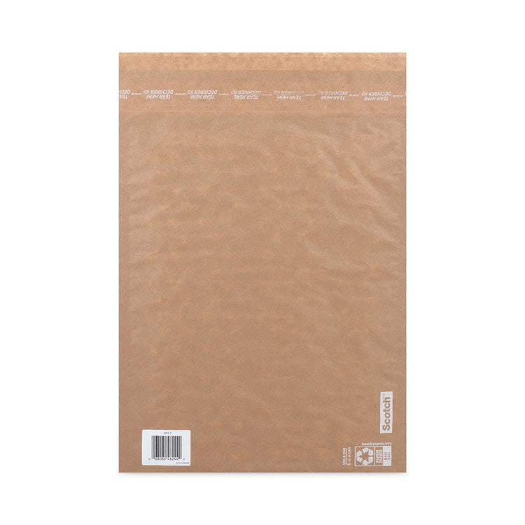 Curbside Recyclable Padded Mailer, #5, Bubble Cushion, Self-Adhesive Closure, 12 x 17.25, Natural Kraft, 100/Carton