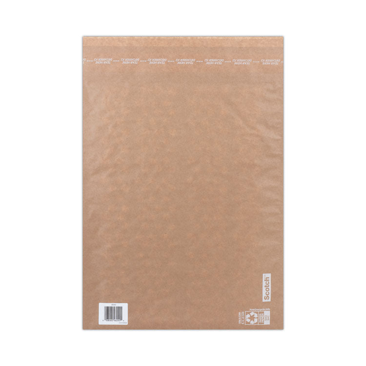 Curbside Recyclable Padded Mailer, #6, Bubble Cushion, Self-Adhesive Closure, 13.75 x 20, Natural Kraft, 50/Carton