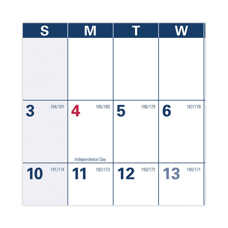Academic Erasable Reversible Extra Large Wall Calendar, 48 x 32, White/Blue/Red, 12 Month (July to June): 2025 to 2026