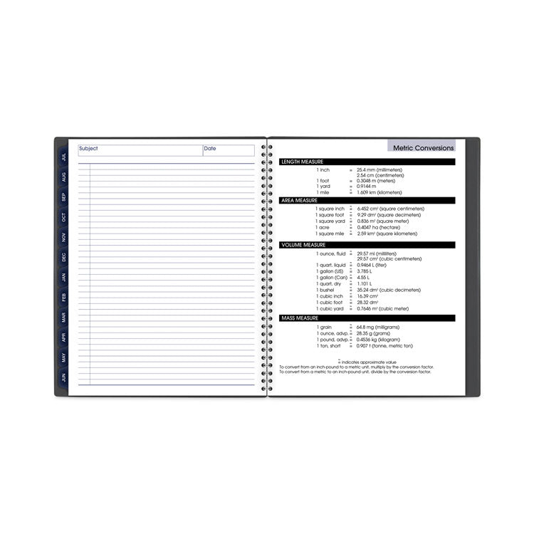 DayMinder Academic Monthly Desktop Planner, Twin-Wire Binding, 11 x 8.5, Charcoal Cover, 12-Month (July to June): 2025-2026