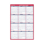 Academic Erasable Reversible Extra Large Wall Calendar, 48 x 32, White/Blue/Red, 12 Month (July to June): 2025 to 2026