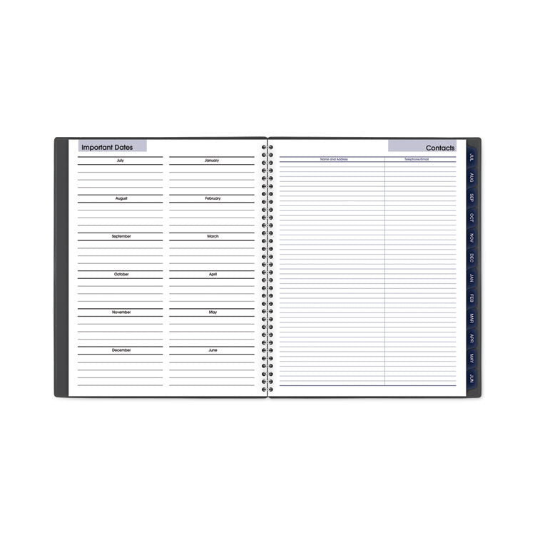 DayMinder Academic Monthly Desktop Planner, Twin-Wire Binding, 11 x 8.5, Charcoal Cover, 12-Month (July to June): 2025-2026