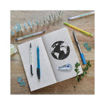 ReVolution Ocean Bound Ballpoint Pen, Retractable, Medium 1 mm, Black Ink, Translucent Blue Barrel, Dozen