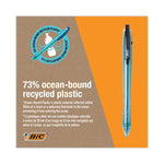 ReVolution Ocean Bound Ballpoint Pen, Retractable, Medium 1 mm, Black Ink, Translucent Blue Barrel, Dozen