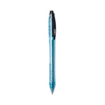 ReVolution Ocean Bound Ballpoint Pen, Retractable, Medium 1 mm, Black Ink, Translucent Blue Barrel, Dozen