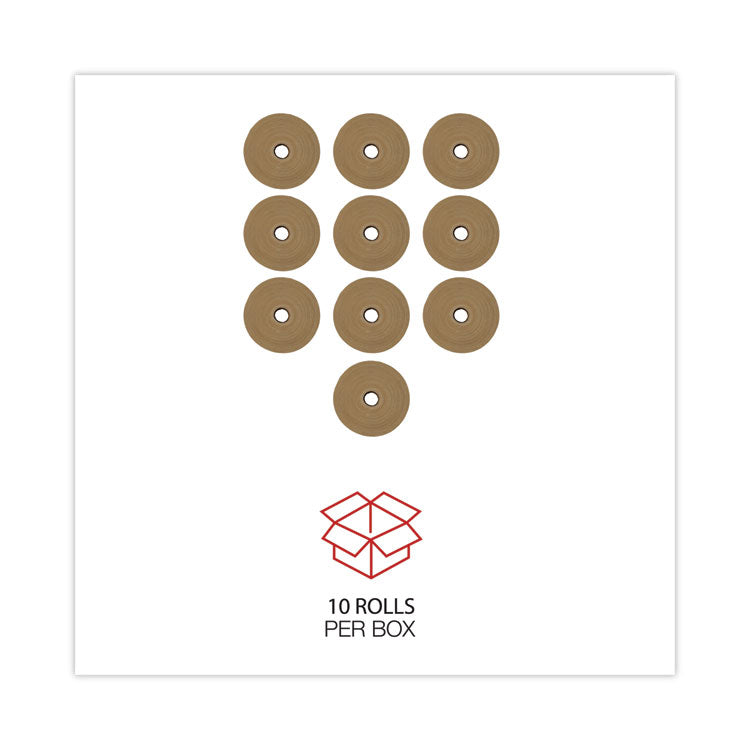 Glass-Fiber Reinforced Gummed Kraft Sealing Tape, 3" Core, 3" X 450 Ft, Brown, 10/carton