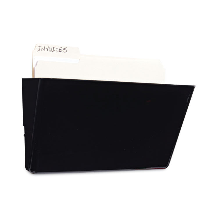 Wall File Pockets, Plastic, Letter Size, 13" x 4.13" x 7", Black