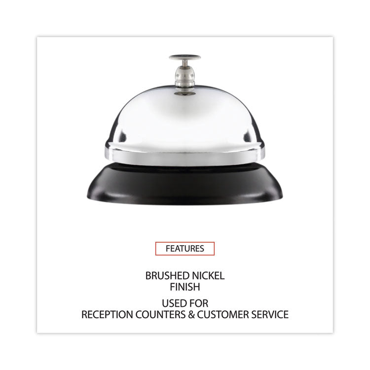 Call Bell, 3.38" Diameter, Brushed Nickel