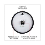 Classic Round Wall Clock, 12.63" Overall Diameter, Black Case, 1 Aa (sold Separately)