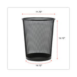 Mesh Wastebasket, 18 qt, Steel Mesh, Black