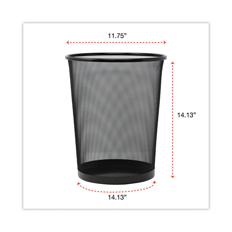 Mesh Wastebasket, 18 qt, Steel Mesh, Black