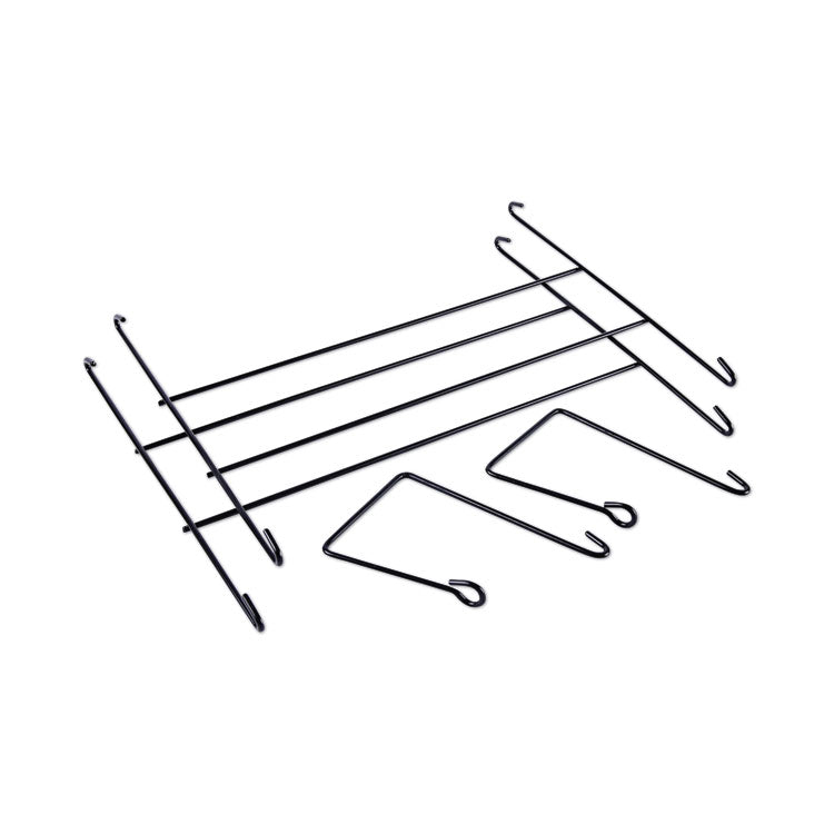 Mesh Three-Pack Wall Files, 3 Sections, Letter Size, 14.13" x 3.38" x 8.5", Black