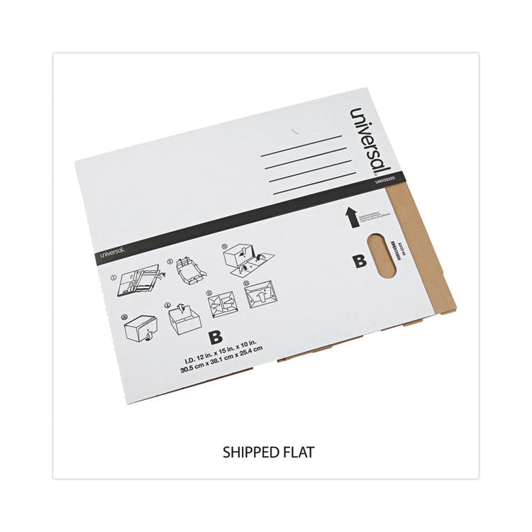 Basic-Duty Economy Record Storage Boxes, Letter/legal Files, 12" X 15" X 10", White, 10/carton