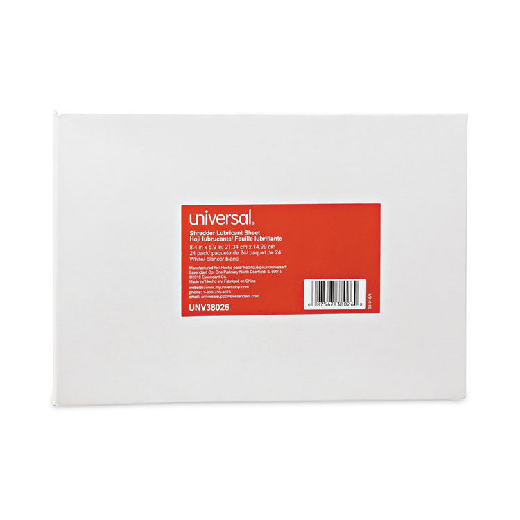 Shredder Lubricant Sheets, 8.4 x 5.9, 24 Sheets/Pack
