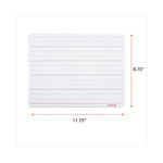 Lap/Learning Dry-Erase Board, Manuscript Penmanship Ruled, 11.75" x 8.75", White Surface, 6/Pack