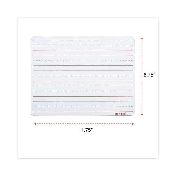 Lap/Learning Dry-Erase Board, Manuscript Penmanship Ruled, 11.75" x 8.75", White Surface, 6/Pack