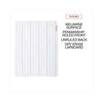 Lap/Learning Dry-Erase Board, Manuscript Penmanship Ruled, 11.75" x 8.75", White Surface, 6/Pack