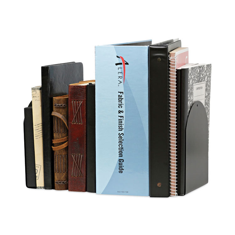 Magnetic Bookends, 6 x 5 x 7, Metal, Black, 1 Pair
