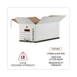 Deluxe Quick Set-Up String-And-Button Boxes, Letter Files, White, 12/carton