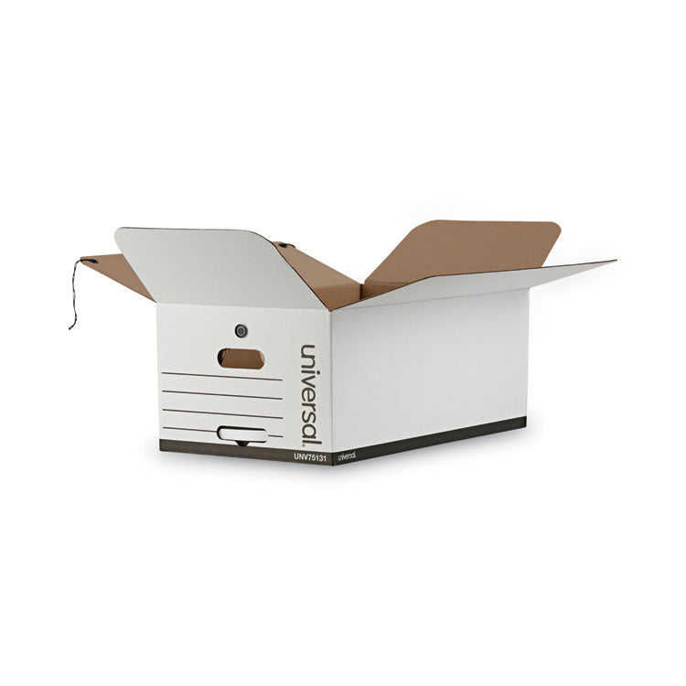 Deluxe Quick Set-Up String-And-Button Boxes, Legal Files, White, 12/carton