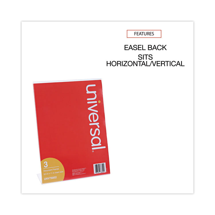 Clear L-Style Freestanding Frame, 8.5 x 11 Insert, 3/Pack