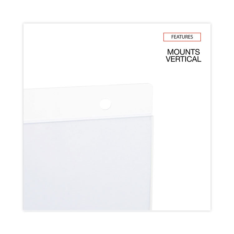 Wall Mount Sign Holder, 8.5 x 11, Vertical, Clear