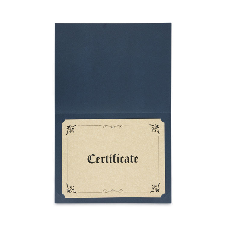 Certificate/Document Cover, 8.5 x 11; 8 x 10; A4, Navy, 6/Pack
