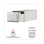 Heavy-Duty Storage Drawers, Legal Files, 17.25" X 25.5" X 11.5", White, 6/carton