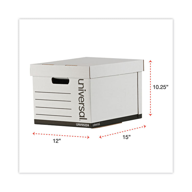 Heavy-Duty Fast Assembly Lift-Off Lid Storage Box, Letter/legal Files, White, 12/carton