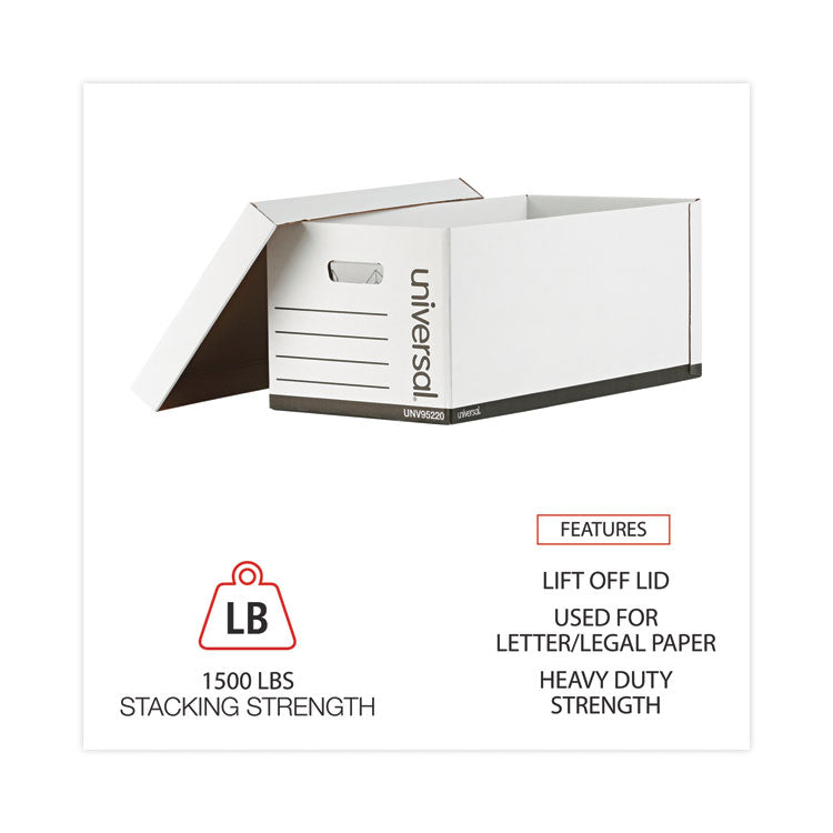Professional-Grade Heavy-Duty Storage Boxes, Letter/legal Files, White, 12/carton