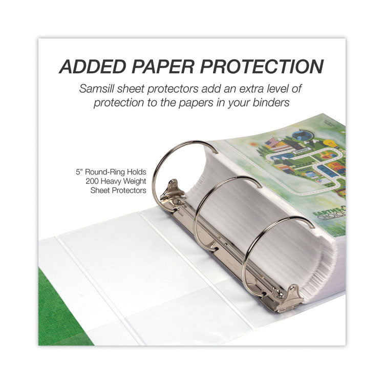 Earth's Choice Plant-Based Round Ring View Binder, 3 Rings, 5" Capacity, 11 x 8.5, White
