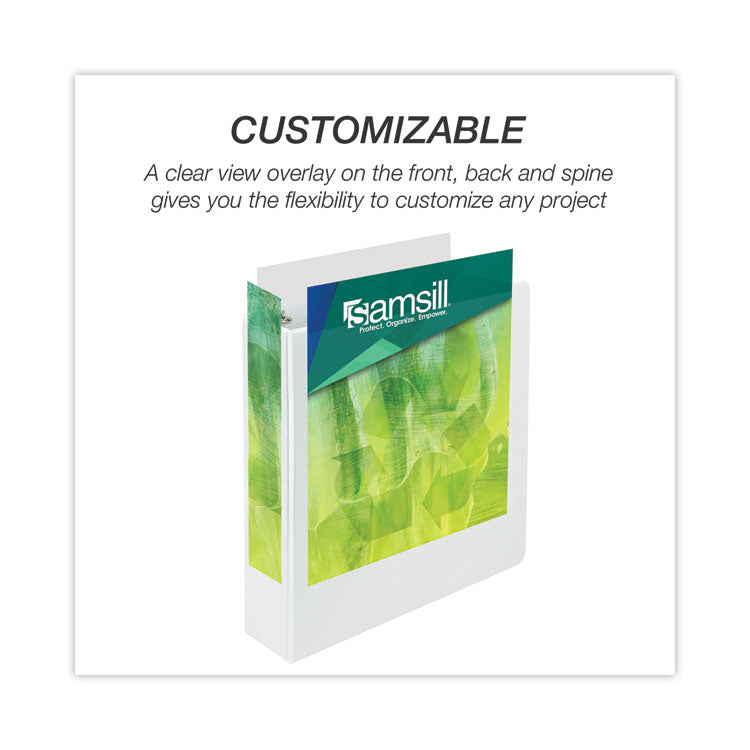 Earth's Choice Plant-Based Round Ring View Binder, 3 Rings, 3" Capacity, 11 x 8.5, White