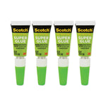 Single Use Super Glue No-Run Gel, 0.02 Oz, Dries Clear, 4/pack