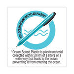 ReVolution Ocean Bound Ballpoint Pen, Retractable, Medium 1 mm, Black Ink, Translucent Blue Barrel, Dozen